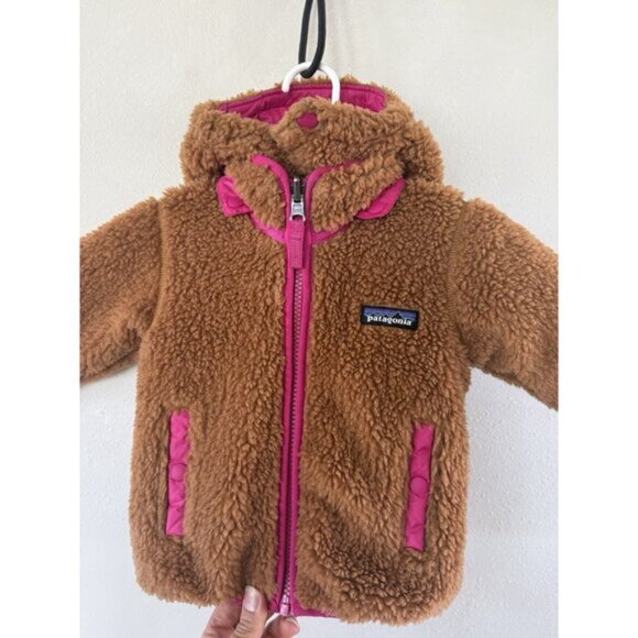 Girls Patagonia Coat 6-12 Months Zip Yo Winter Jacket Reversible Tribbles Hoody - Picture 3 of 5